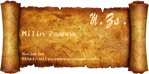 Milin Zsanna névjegykártya